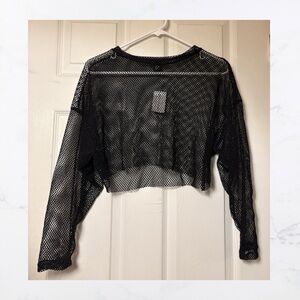Black Mesh Women's Top